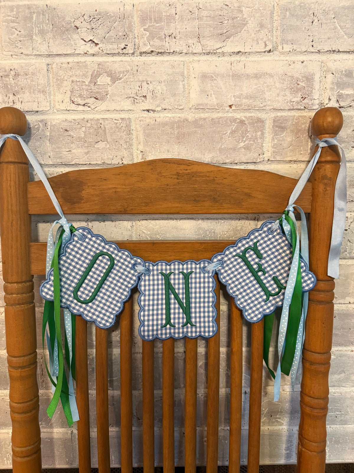 ONE Gingham Birthday Banner